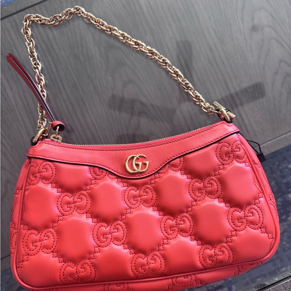 Gucci Coral Quilted Shoulder Bag